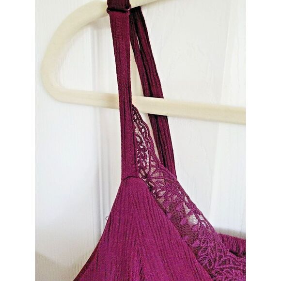 Torrid 2 Cami‎ Top Purple Babydoll Sleeveless Lined Chest Lace Waist & Neckline - Picture 4 of 9